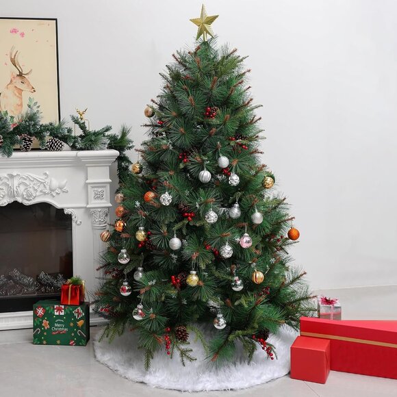 59 In Christmas Tree Skirt Faux Fur Tree Skirt for Party Decorations X003Y9GVVR - Picture 6 of 8